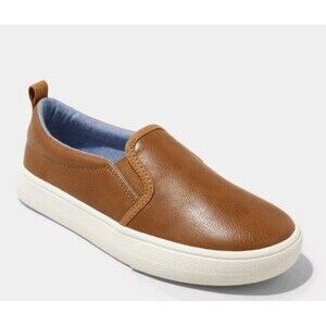 Cat & Jack Boys' Rune Slip-On Brown Dress Shoes Cognac Sneakers